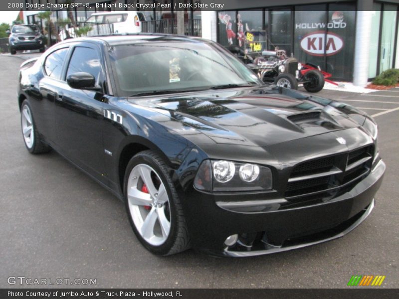 Brilliant Black Crystal Pearl / Dark Slate Gray 2008 Dodge Charger SRT-8
