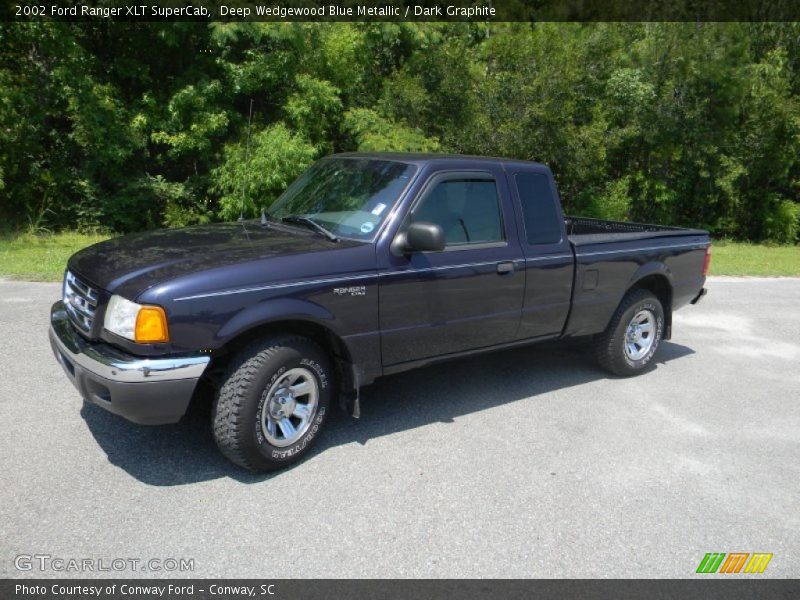 Deep Wedgewood Blue Metallic / Dark Graphite 2002 Ford Ranger XLT SuperCab