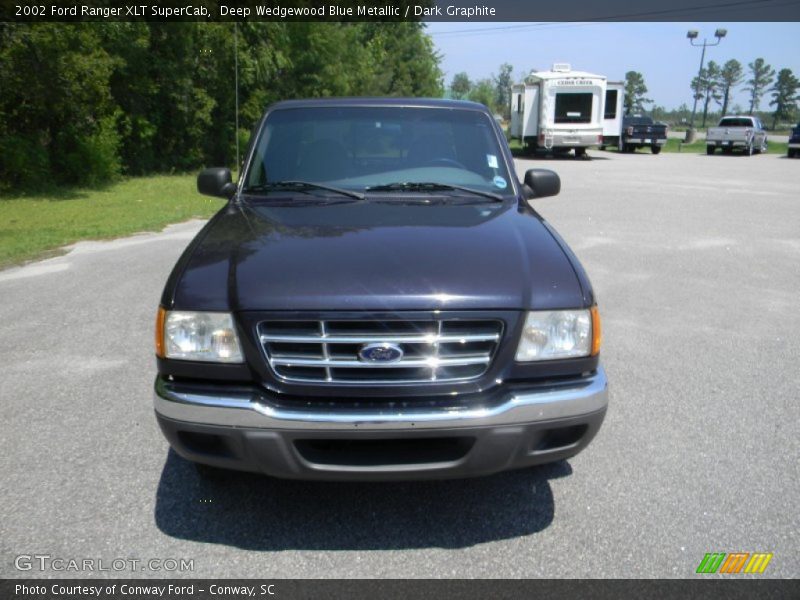 Deep Wedgewood Blue Metallic / Dark Graphite 2002 Ford Ranger XLT SuperCab