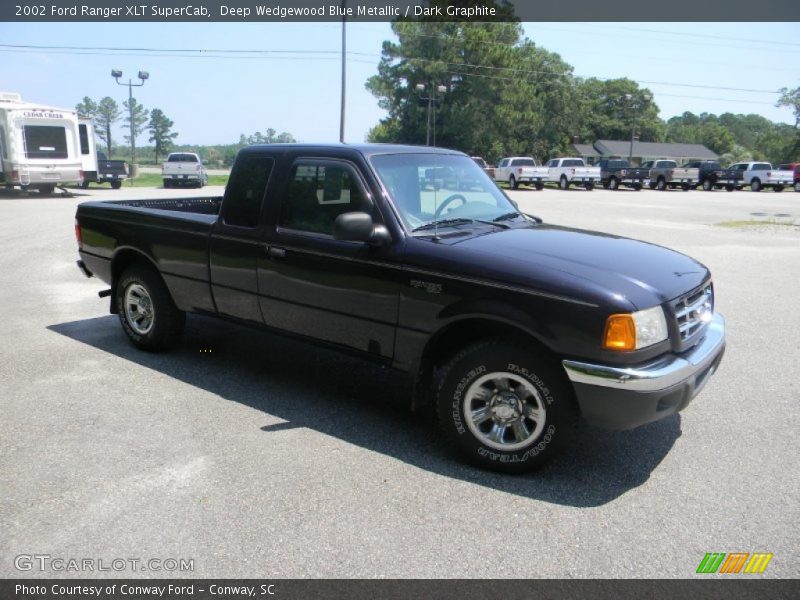 Deep Wedgewood Blue Metallic / Dark Graphite 2002 Ford Ranger XLT SuperCab