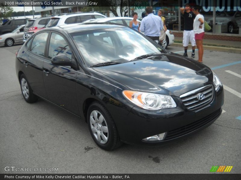 Black Pearl / Gray 2008 Hyundai Elantra GLS Sedan