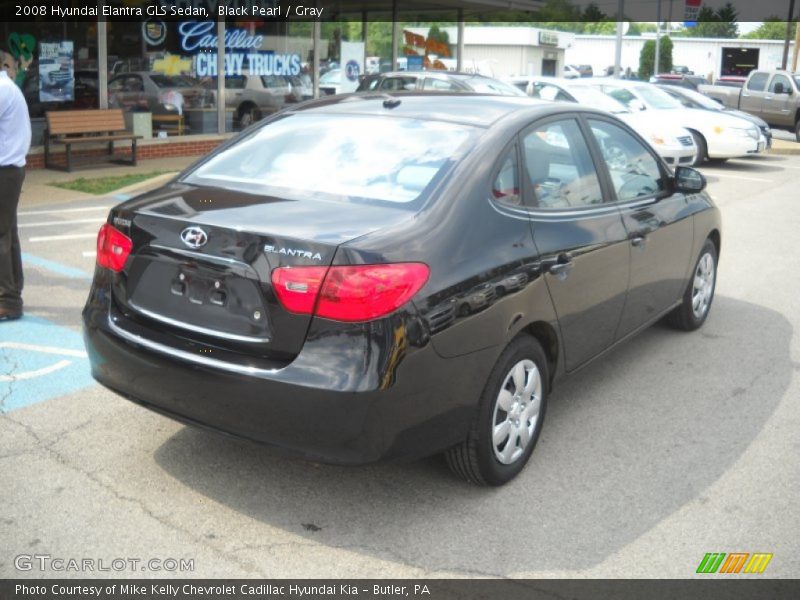 Black Pearl / Gray 2008 Hyundai Elantra GLS Sedan