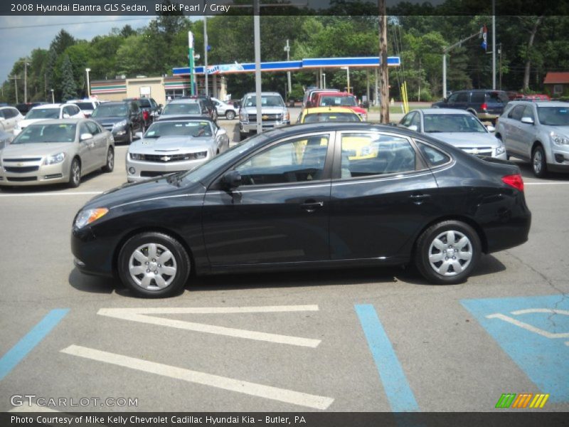 Black Pearl / Gray 2008 Hyundai Elantra GLS Sedan