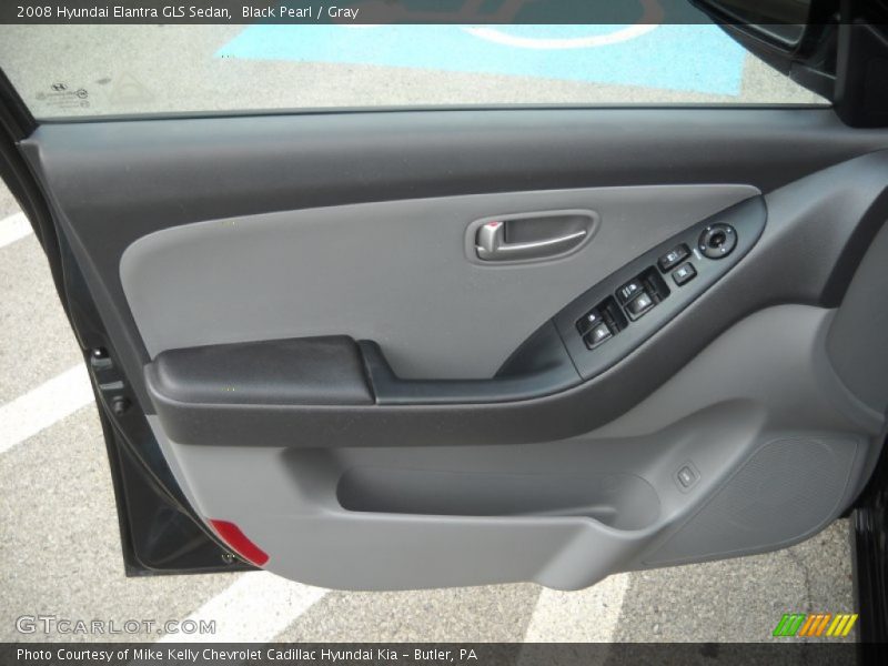 Black Pearl / Gray 2008 Hyundai Elantra GLS Sedan