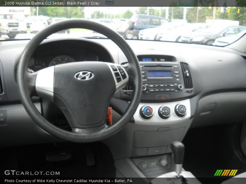 Black Pearl / Gray 2008 Hyundai Elantra GLS Sedan