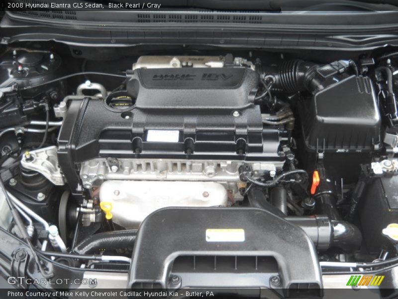 Black Pearl / Gray 2008 Hyundai Elantra GLS Sedan