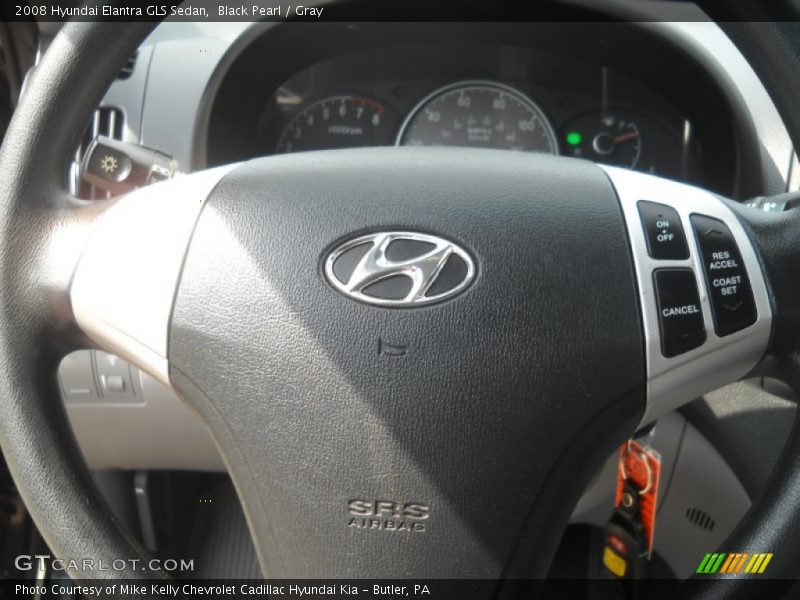 Black Pearl / Gray 2008 Hyundai Elantra GLS Sedan