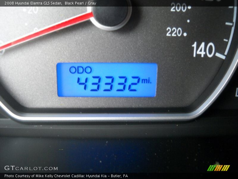 Black Pearl / Gray 2008 Hyundai Elantra GLS Sedan