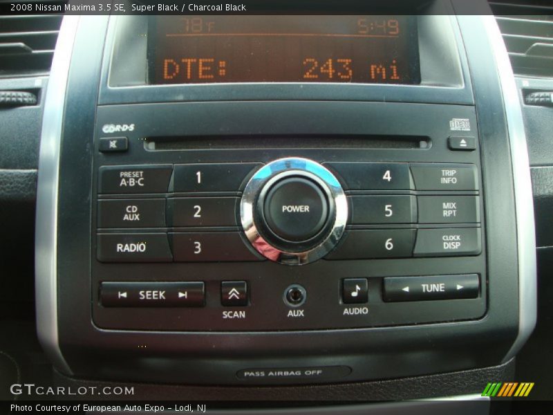 Super Black / Charcoal Black 2008 Nissan Maxima 3.5 SE