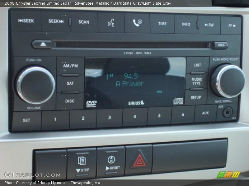 Controls of 2008 Sebring Limited Sedan