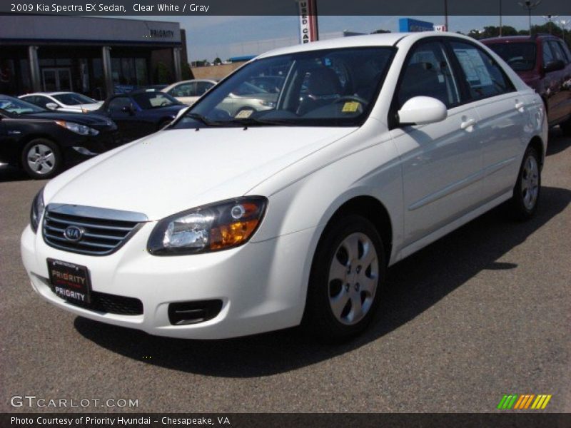 Clear White / Gray 2009 Kia Spectra EX Sedan