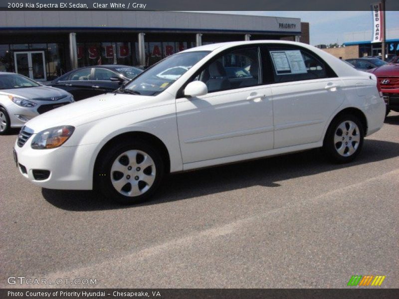 Clear White / Gray 2009 Kia Spectra EX Sedan