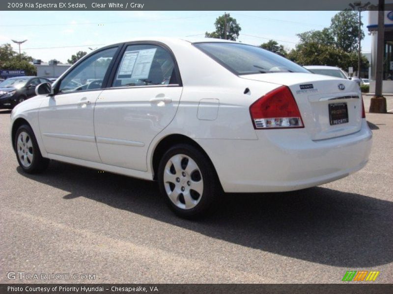 Clear White / Gray 2009 Kia Spectra EX Sedan