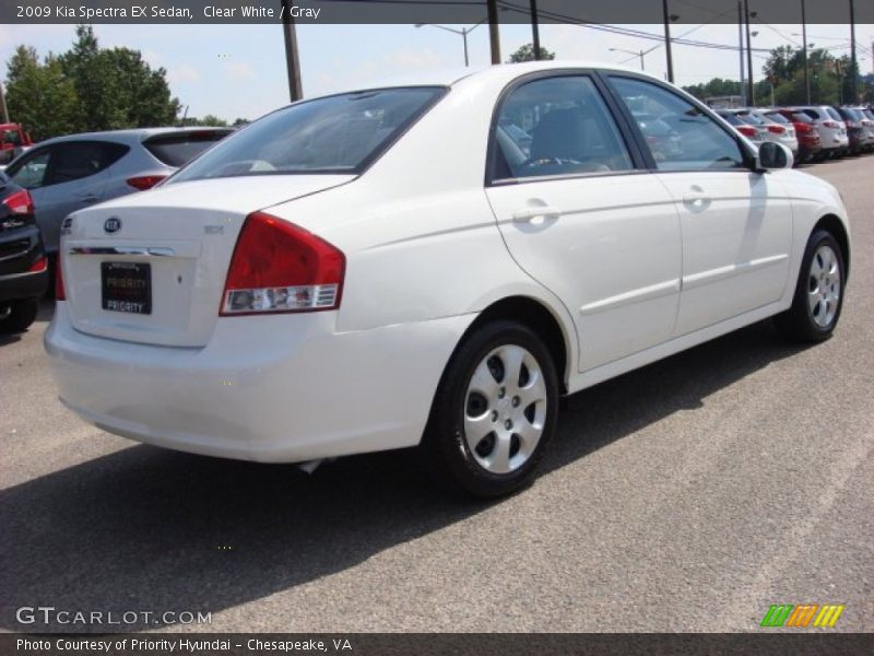 Clear White / Gray 2009 Kia Spectra EX Sedan