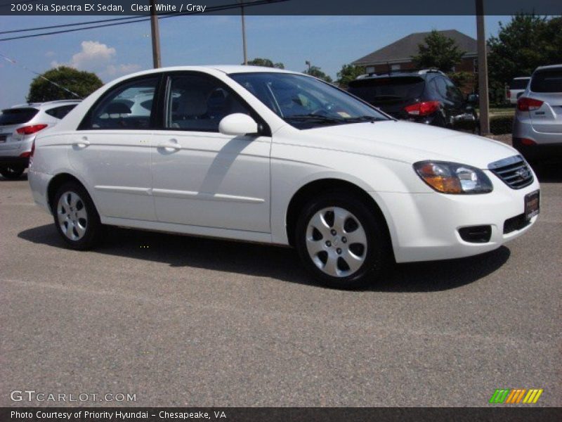 Clear White / Gray 2009 Kia Spectra EX Sedan