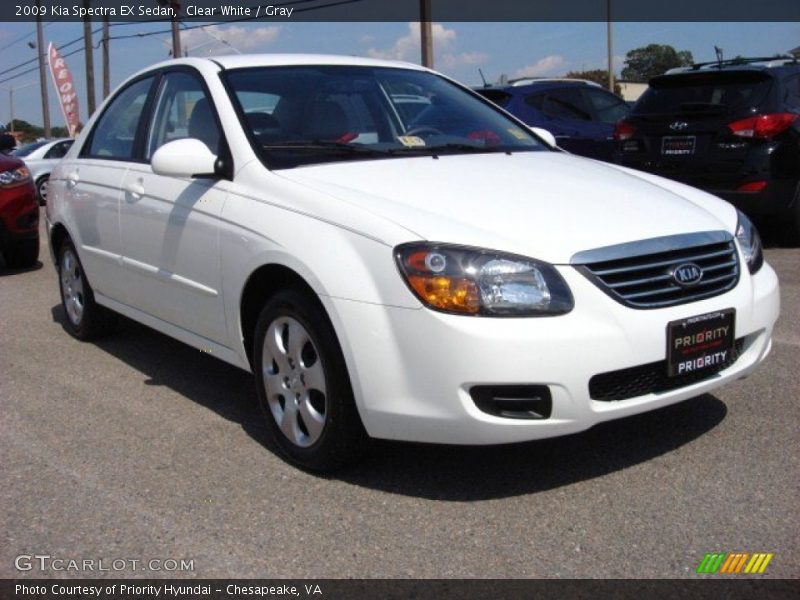 Clear White / Gray 2009 Kia Spectra EX Sedan
