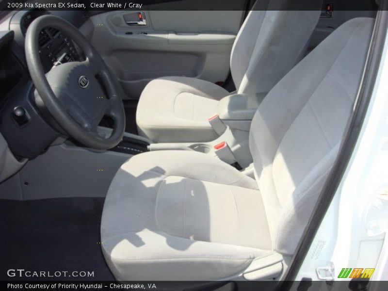 Clear White / Gray 2009 Kia Spectra EX Sedan