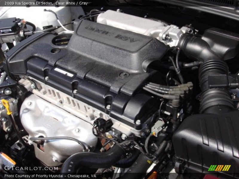 Clear White / Gray 2009 Kia Spectra EX Sedan