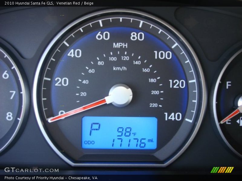 Venetian Red / Beige 2010 Hyundai Santa Fe GLS