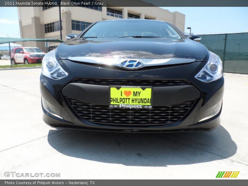 Black Onyx Pearl / Gray 2011 Hyundai Sonata Hybrid