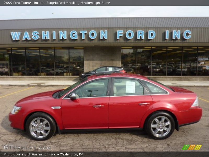 Sangria Red Metallic / Medium Light Stone 2009 Ford Taurus Limited
