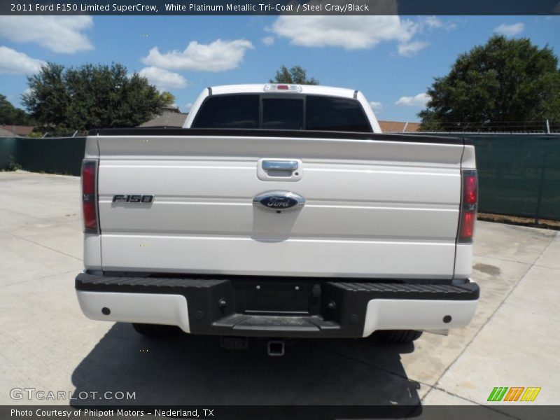 White Platinum Metallic Tri-Coat / Steel Gray/Black 2011 Ford F150 Limited SuperCrew