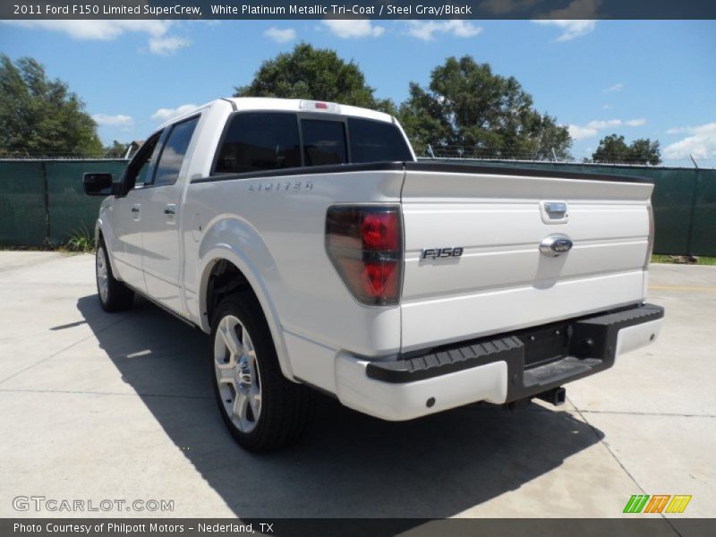 White Platinum Metallic Tri-Coat / Steel Gray/Black 2011 Ford F150 Limited SuperCrew