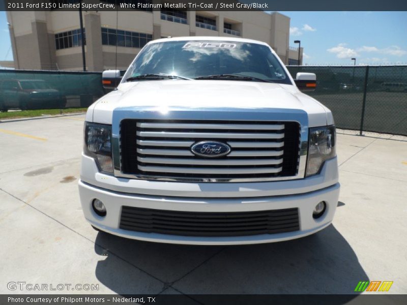 White Platinum Metallic Tri-Coat / Steel Gray/Black 2011 Ford F150 Limited SuperCrew