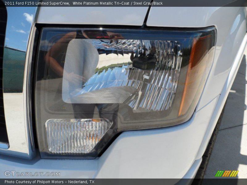 White Platinum Metallic Tri-Coat / Steel Gray/Black 2011 Ford F150 Limited SuperCrew