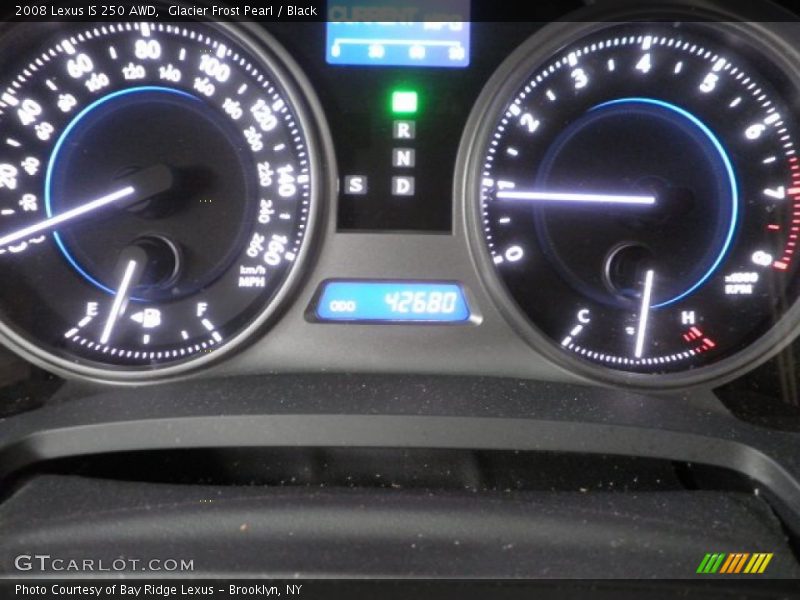 Glacier Frost Pearl / Black 2008 Lexus IS 250 AWD