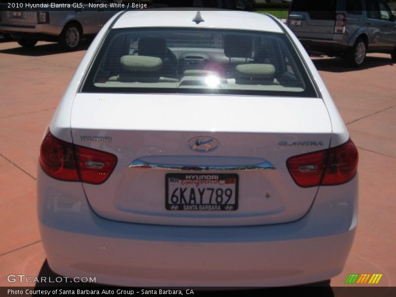 Nordic White / Beige 2010 Hyundai Elantra GLS