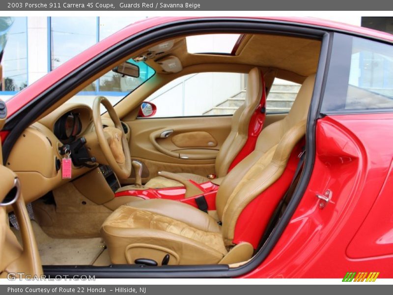 Guards Red / Savanna Beige 2003 Porsche 911 Carrera 4S Coupe