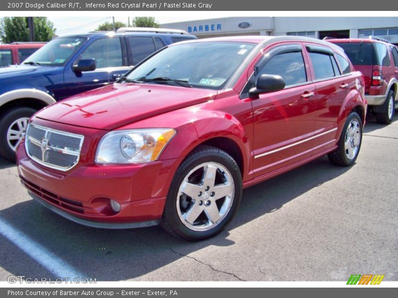 Inferno Red Crystal Pearl / Pastel Slate Gray 2007 Dodge Caliber R/T