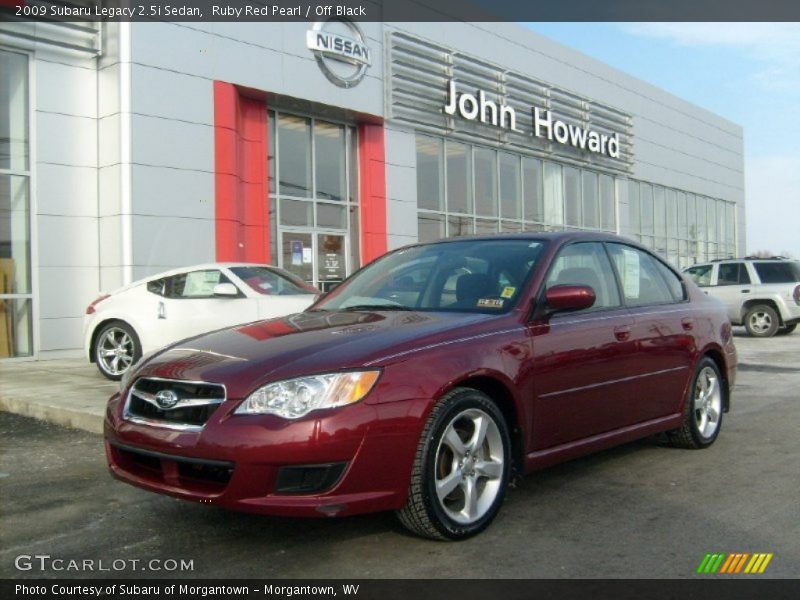 Ruby Red Pearl / Off Black 2009 Subaru Legacy 2.5i Sedan