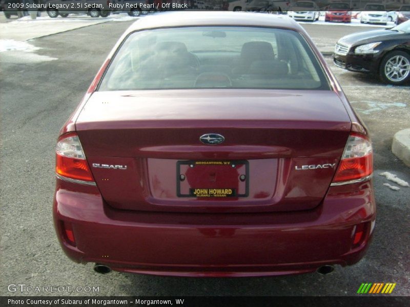 Ruby Red Pearl / Off Black 2009 Subaru Legacy 2.5i Sedan