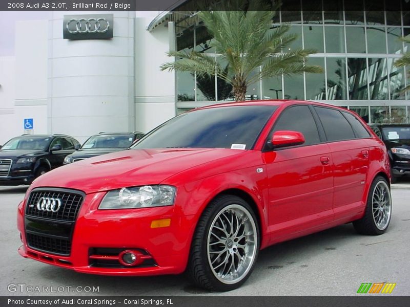 Brilliant Red / Beige 2008 Audi A3 2.0T