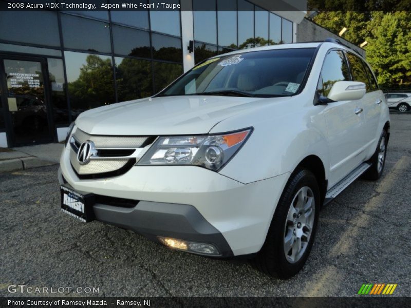 Aspen White Pearl / Taupe 2008 Acura MDX Technology
