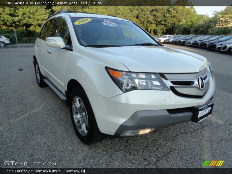 Aspen White Pearl / Taupe 2008 Acura MDX Technology