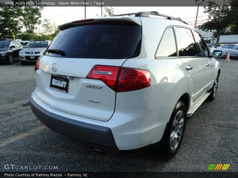 Aspen White Pearl / Taupe 2008 Acura MDX Technology