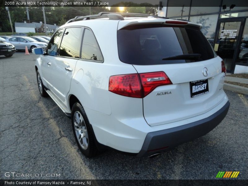 Aspen White Pearl / Taupe 2008 Acura MDX Technology