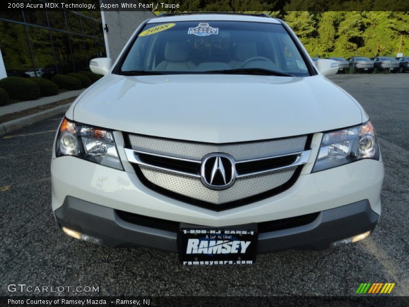 Aspen White Pearl / Taupe 2008 Acura MDX Technology