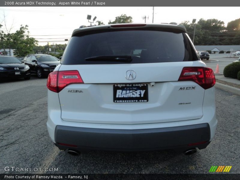 Aspen White Pearl / Taupe 2008 Acura MDX Technology