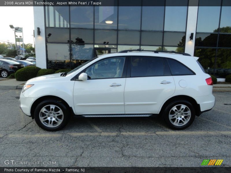 Aspen White Pearl / Taupe 2008 Acura MDX Technology