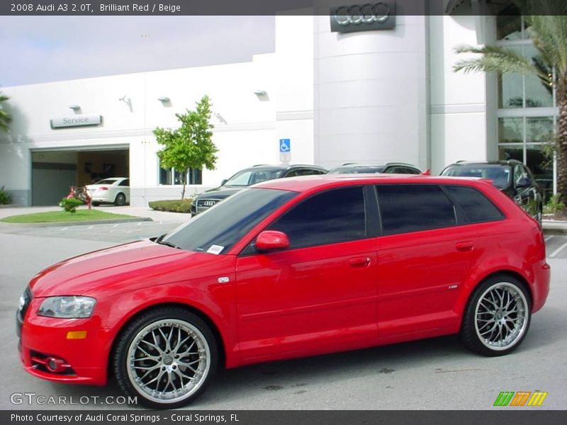 Brilliant Red / Beige 2008 Audi A3 2.0T