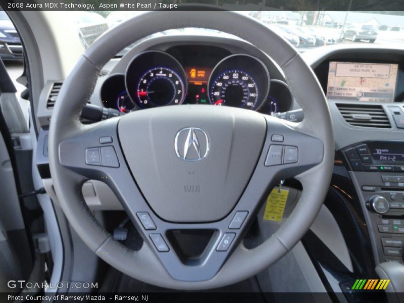 Aspen White Pearl / Taupe 2008 Acura MDX Technology