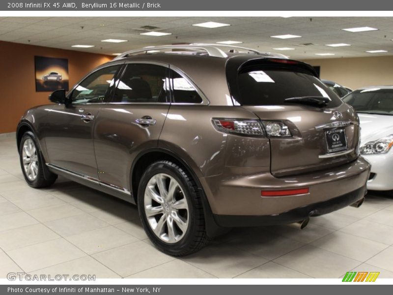 Beryllium 16 Metallic / Brick 2008 Infiniti FX 45 AWD