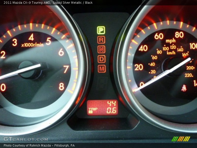 Liquid Silver Metallic / Black 2011 Mazda CX-9 Touring AWD