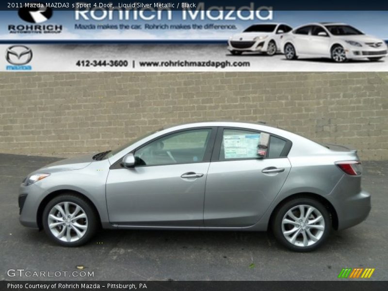 Liquid Silver Metallic / Black 2011 Mazda MAZDA3 s Sport 4 Door