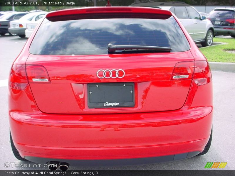 Brilliant Red / Beige 2008 Audi A3 2.0T
