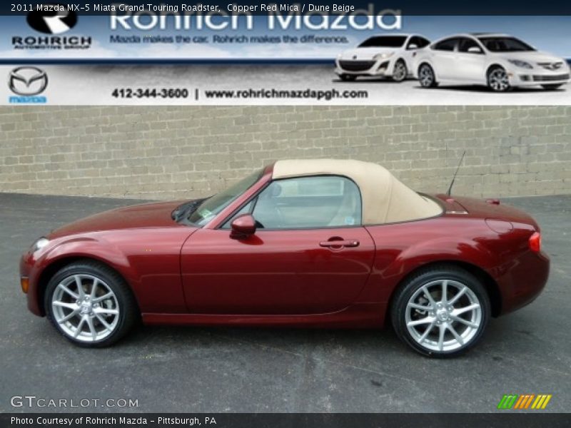 Copper Red Mica / Dune Beige 2011 Mazda MX-5 Miata Grand Touring Roadster